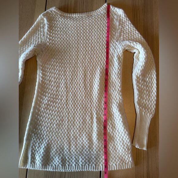 Athleta Honeycomb Texture Merino Blend Tunic Sweater in Ivory - Size S - Picture 8 of 8